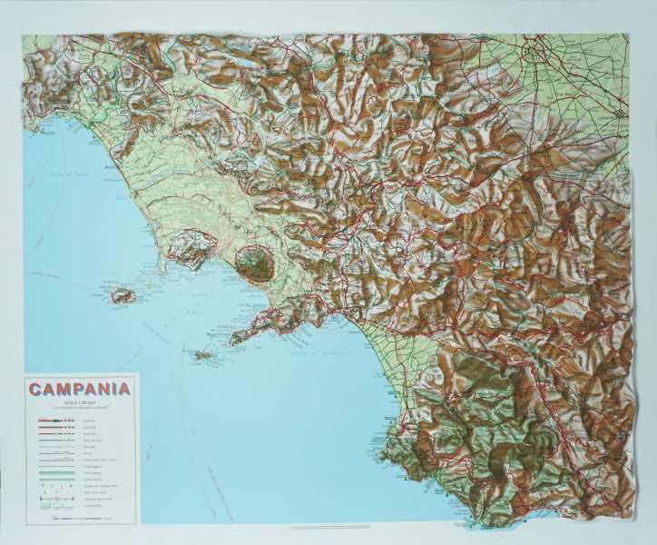 Relief map of Campania