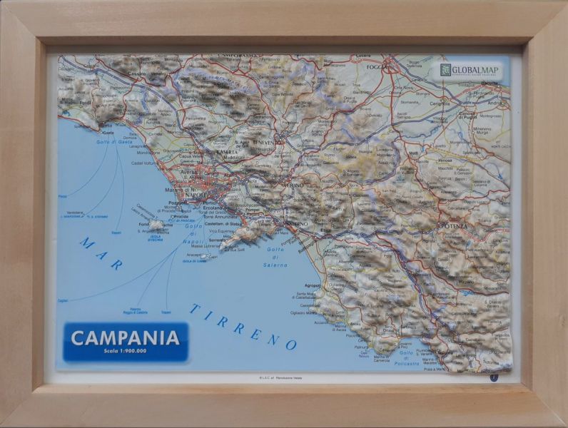 Raised relief map Campania