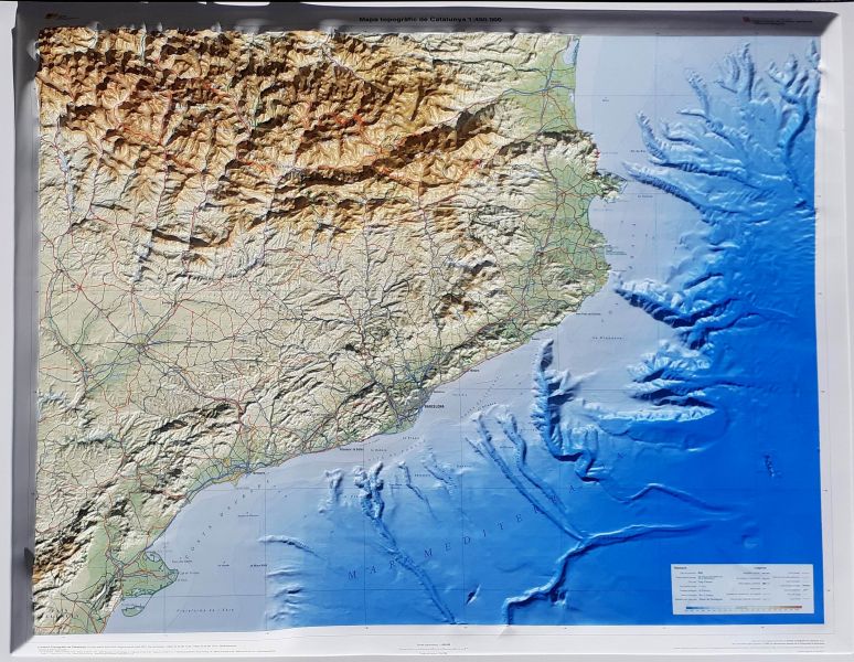 Relief map Catalonia