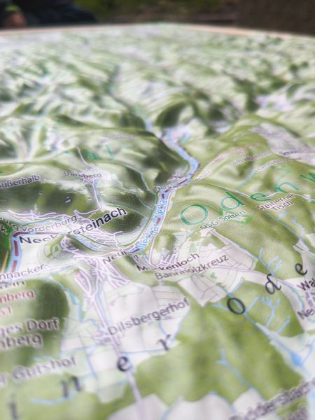 Raised relief map Odenwald