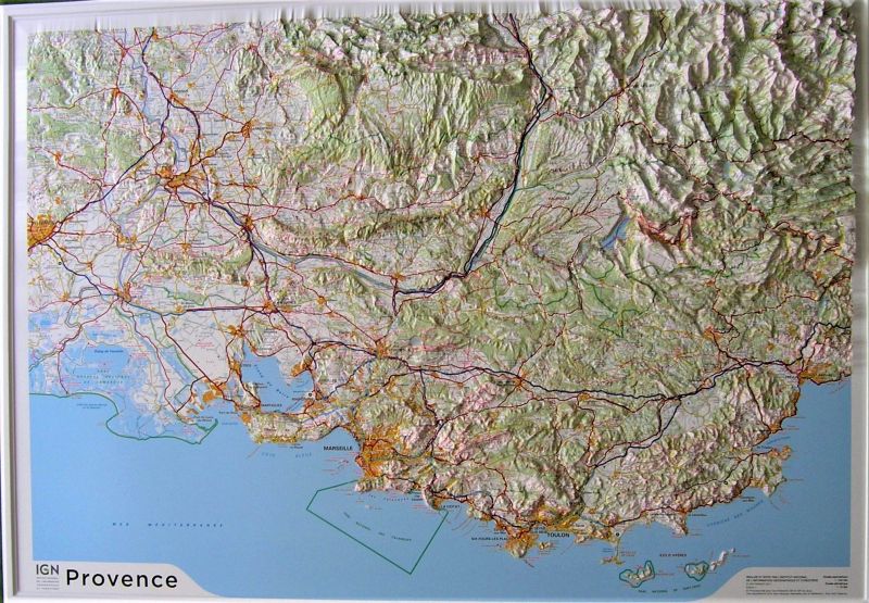 Raised relief map Provence