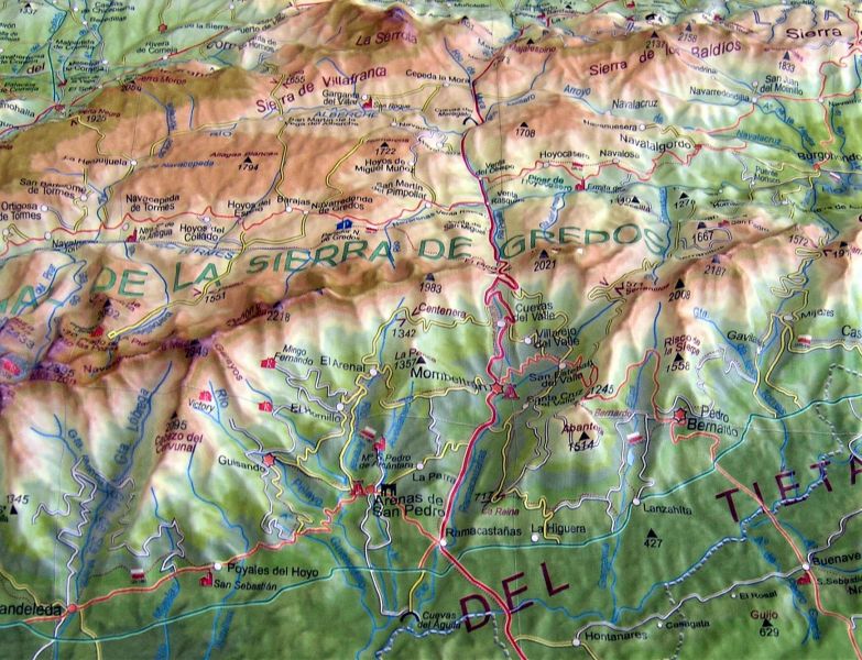 Raised relief map Sierra de Gredos
