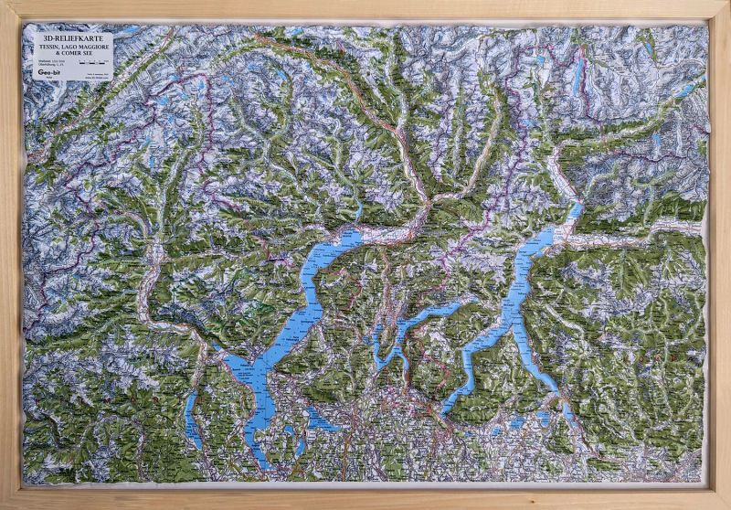 Carte en relief _Tessin_Lago Maggiore