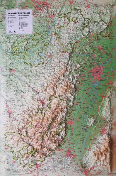 Raised relief map Vosges, medium size