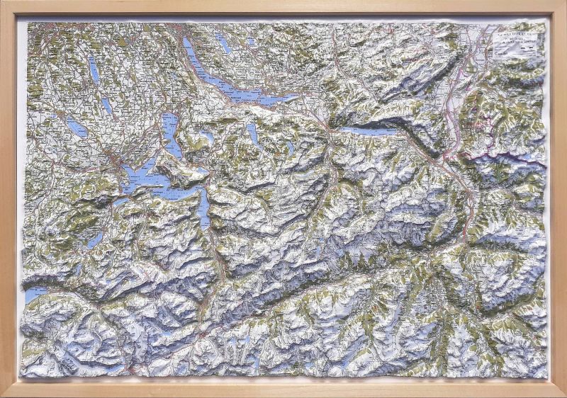 Carte en relief_Lac de Zurich