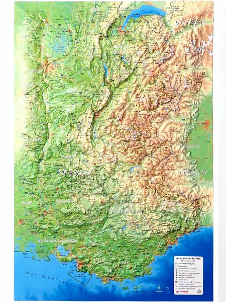 Raised Relief Map French Alps