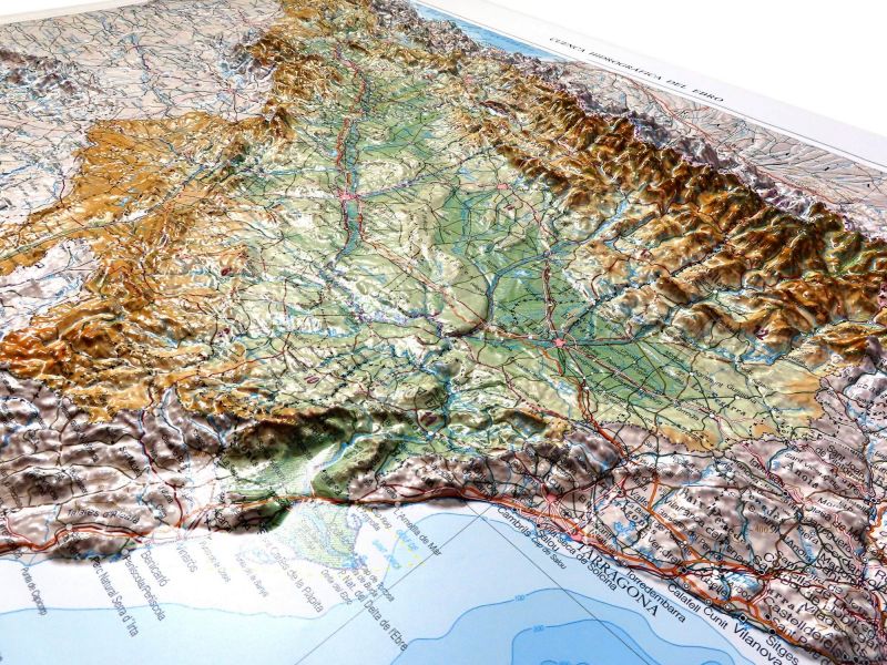 3D Raised Relief Map Catalonia