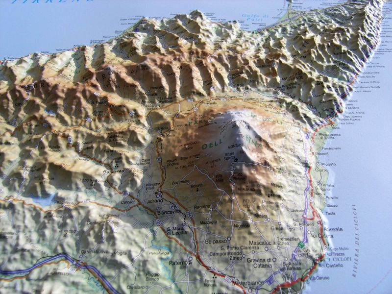 Relief Map of Sicily