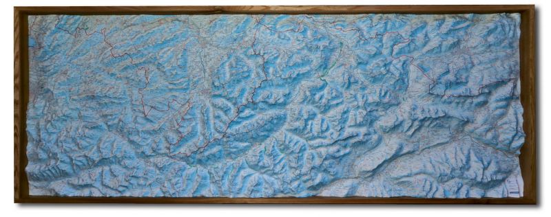 Raised relief map Bregenz-Zugspitze 1:50.000