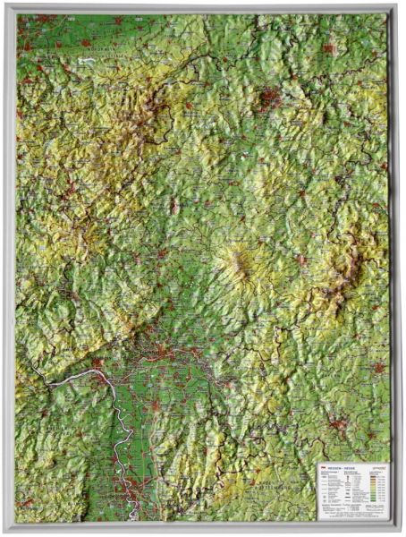 Raised relief map Hessen