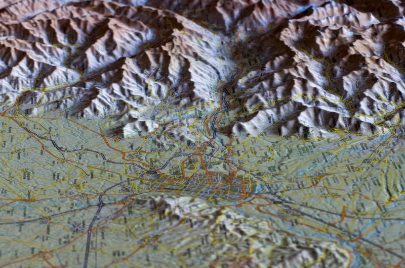 Relief Map of Turin