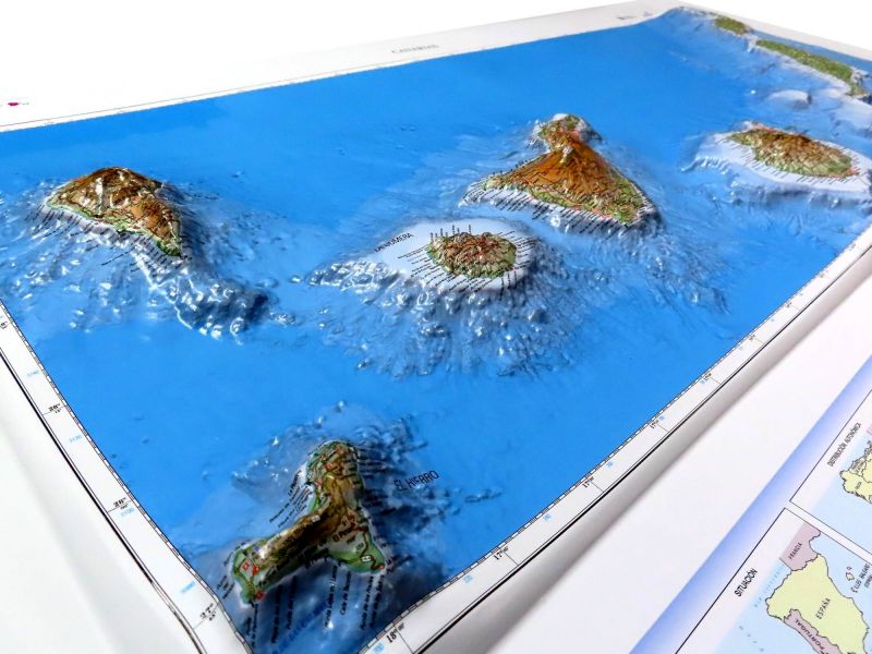 raised Relief map Canary Islands