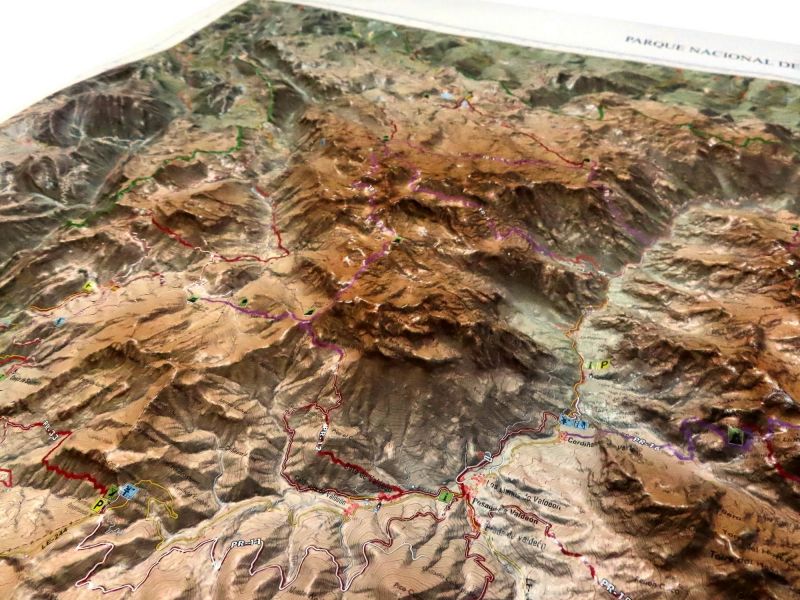 3D relief map of Asturias National Park