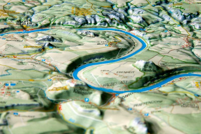 Raised relief map Map Saxon Switzerland