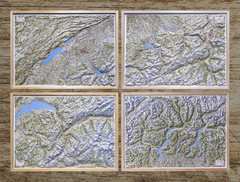 3D Cartes en relief Suisse Quartet