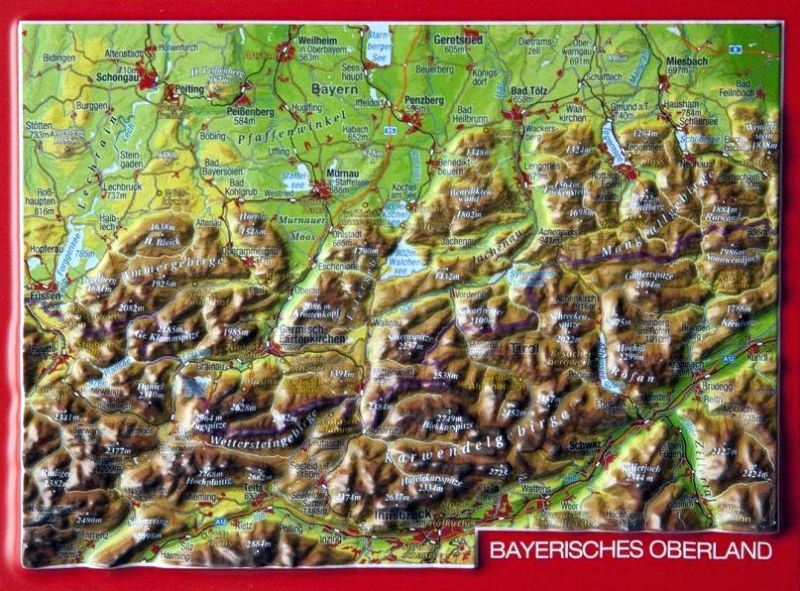 Relief postcard Bavarian Oberland