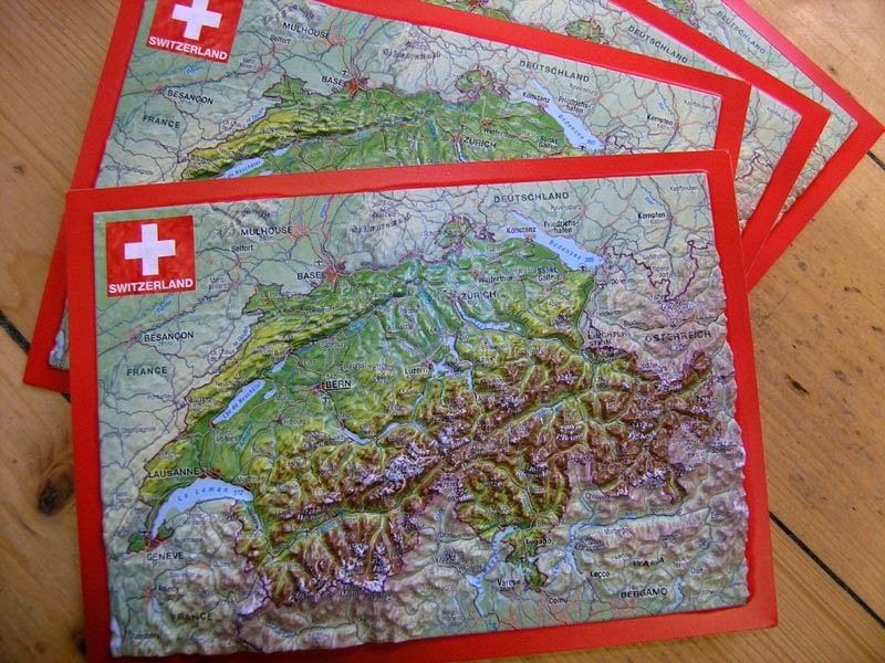 Raised relief postcard Switzerland_take5