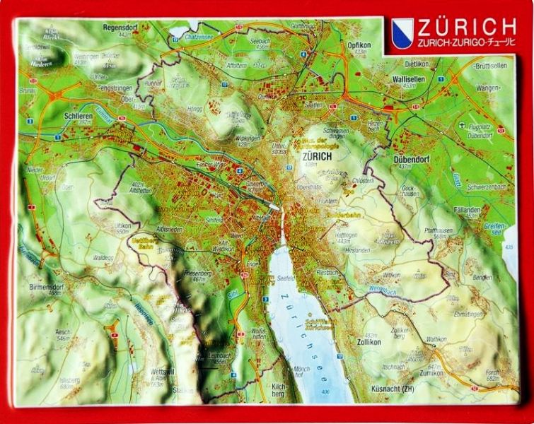 Relief postcard Zurich