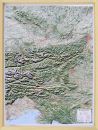 Raised relief map Alps East 1:500.000