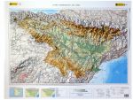 3D raised relief map of the Ebro Valley
