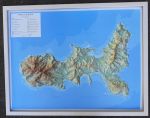 Raised relief map of Elba, white