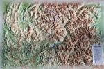 Raised relief map Hautes Alpes