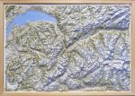 Relief map Valais Lake Geneva and Mt.Blanc