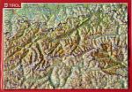 Raised relief map as postcard Tirol/Tyrol
