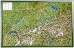 Raised relief map Switzerland aerial 1:500.000